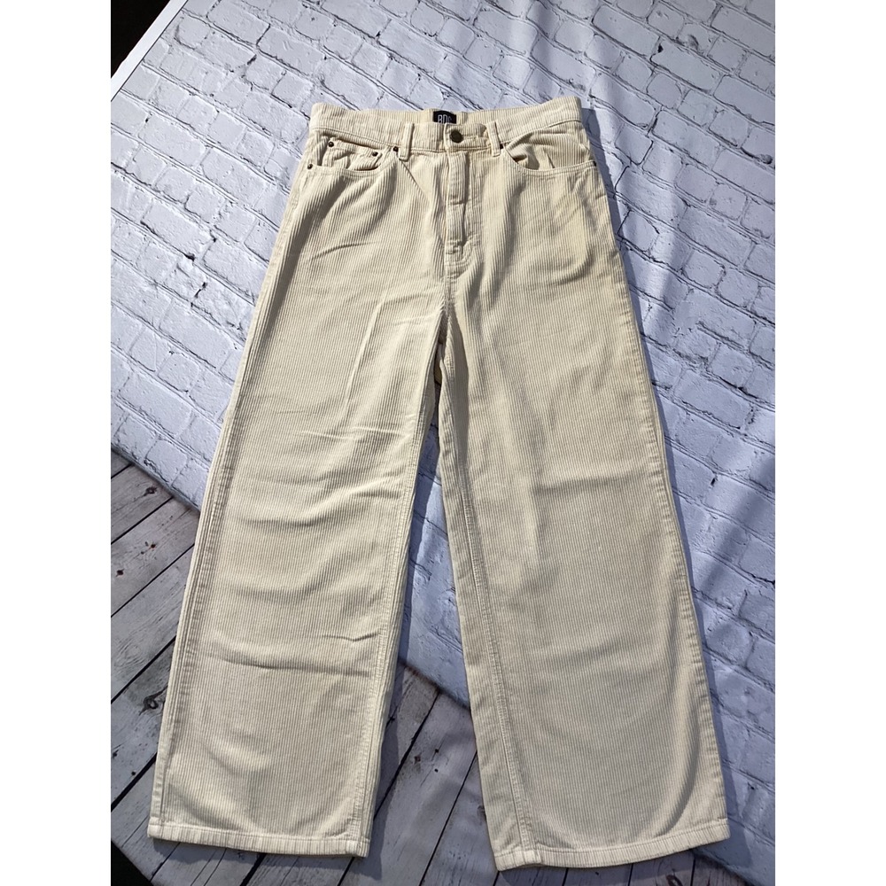 BDG Urban Outfitters Cream Corduroy Wide Leg High Rise Pants Womens 29 Beige
